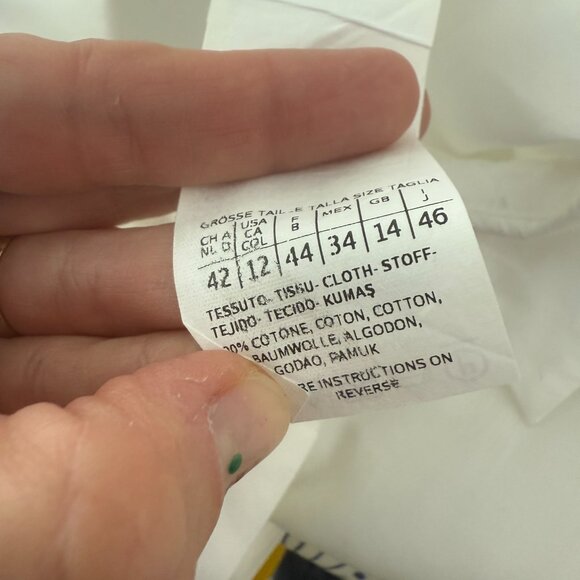 Sportmax white classic cotton short sleeve size 12 - Picture 5 of 6